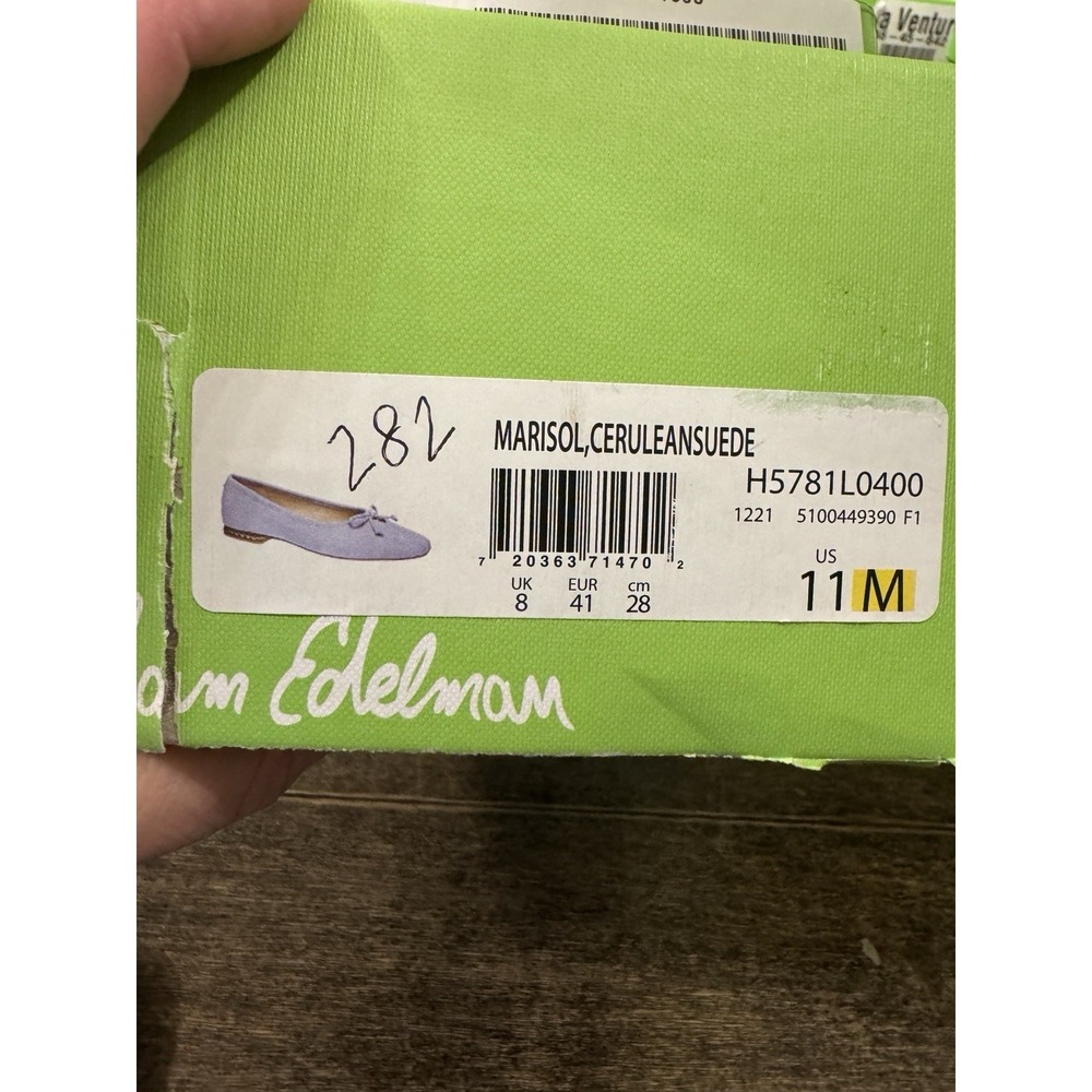 Sam Edelman Women's Marisol Flat Ballet Size 11 Cerulean Suede - Picture 11 of 13